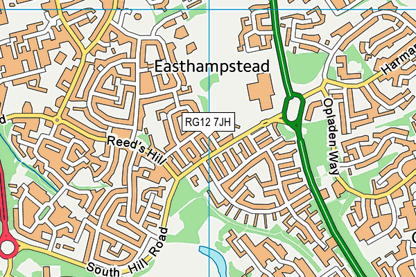 RG12 7JH map - OS VectorMap District (Ordnance Survey)