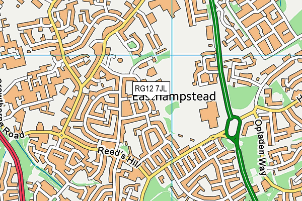RG12 7JL map - OS VectorMap District (Ordnance Survey)