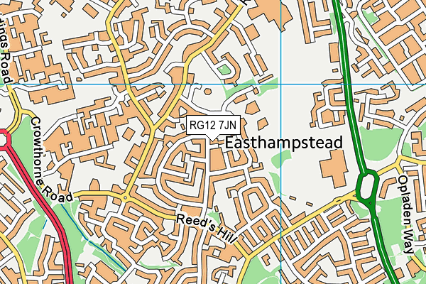 RG12 7JN map - OS VectorMap District (Ordnance Survey)