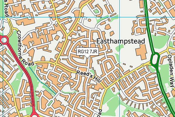 RG12 7JR map - OS VectorMap District (Ordnance Survey)