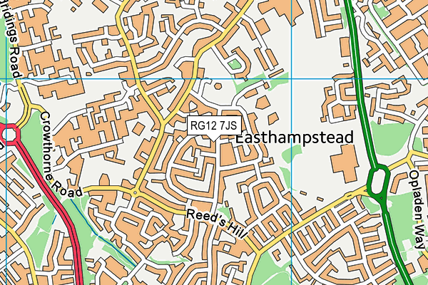 RG12 7JS map - OS VectorMap District (Ordnance Survey)