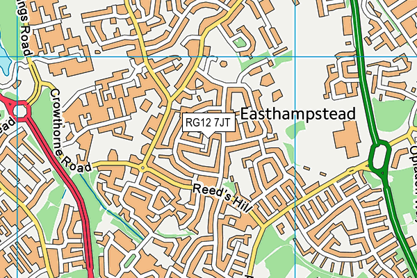 RG12 7JT map - OS VectorMap District (Ordnance Survey)