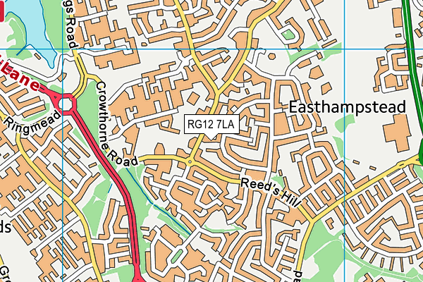 RG12 7LA map - OS VectorMap District (Ordnance Survey)