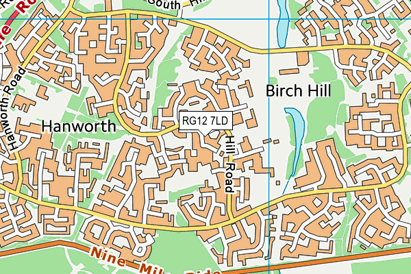 RG12 7LD map - OS VectorMap District (Ordnance Survey)