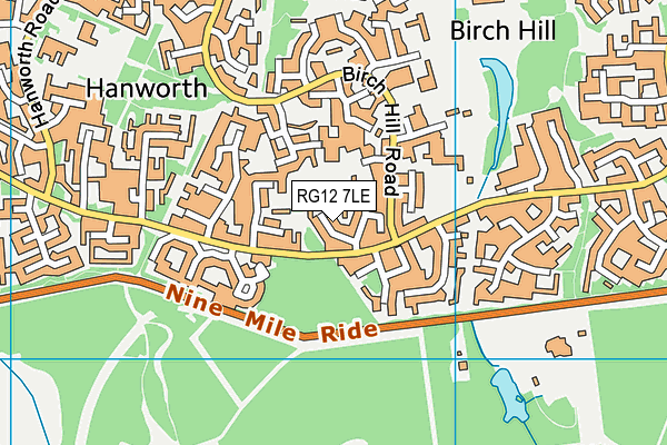RG12 7LE map - OS VectorMap District (Ordnance Survey)