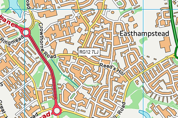 RG12 7LJ map - OS VectorMap District (Ordnance Survey)
