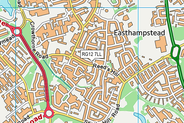 RG12 7LL map - OS VectorMap District (Ordnance Survey)