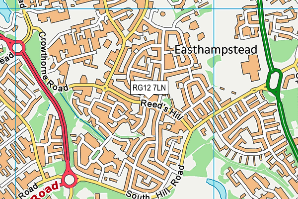 RG12 7LN map - OS VectorMap District (Ordnance Survey)