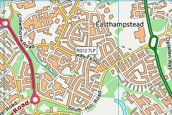 RG12 7LP map - OS VectorMap District (Ordnance Survey)