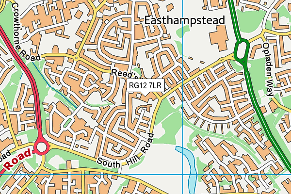 RG12 7LR map - OS VectorMap District (Ordnance Survey)