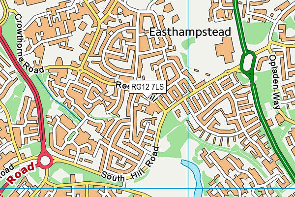 RG12 7LS map - OS VectorMap District (Ordnance Survey)