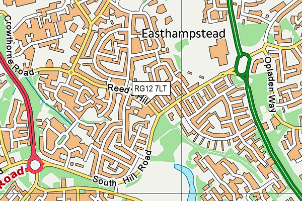 RG12 7LT map - OS VectorMap District (Ordnance Survey)