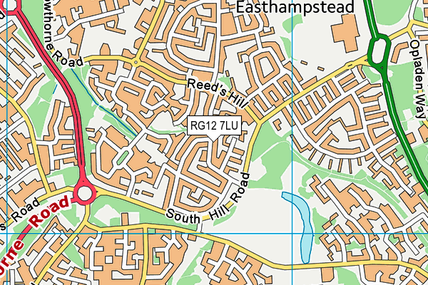 RG12 7LU map - OS VectorMap District (Ordnance Survey)