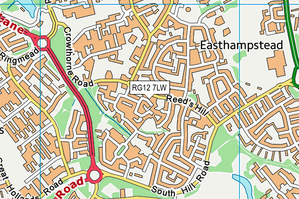 RG12 7LW map - OS VectorMap District (Ordnance Survey)