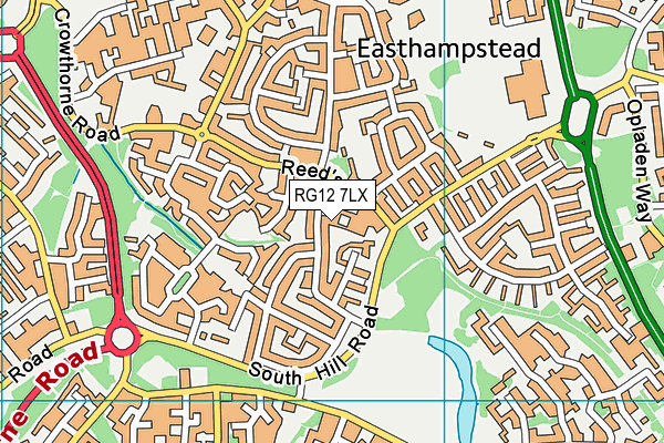 RG12 7LX map - OS VectorMap District (Ordnance Survey)