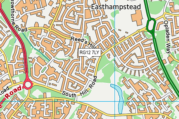 RG12 7LY map - OS VectorMap District (Ordnance Survey)