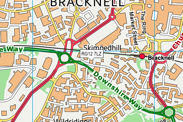 RG12 7LZ map - OS VectorMap District (Ordnance Survey)