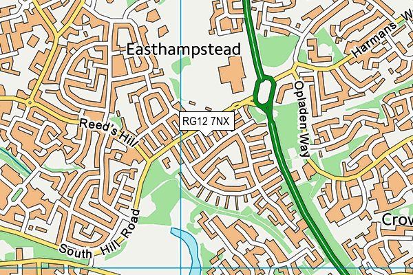 RG12 7NX map - OS VectorMap District (Ordnance Survey)