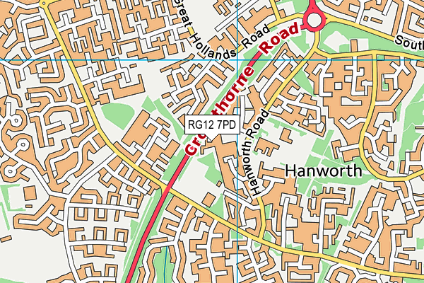 RG12 7PD map - OS VectorMap District (Ordnance Survey)