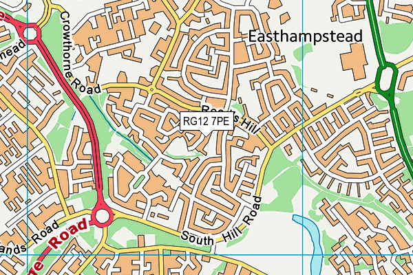 RG12 7PE map - OS VectorMap District (Ordnance Survey)