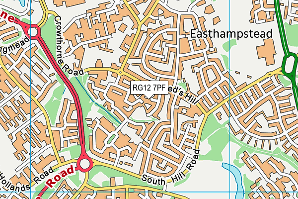 RG12 7PF map - OS VectorMap District (Ordnance Survey)