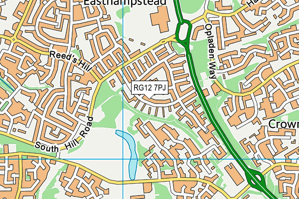 RG12 7PJ map - OS VectorMap District (Ordnance Survey)