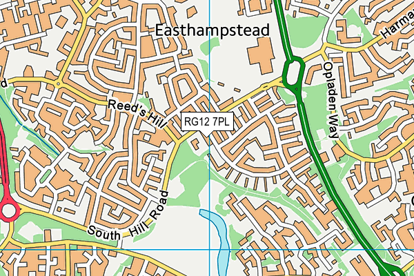 RG12 7PL map - OS VectorMap District (Ordnance Survey)