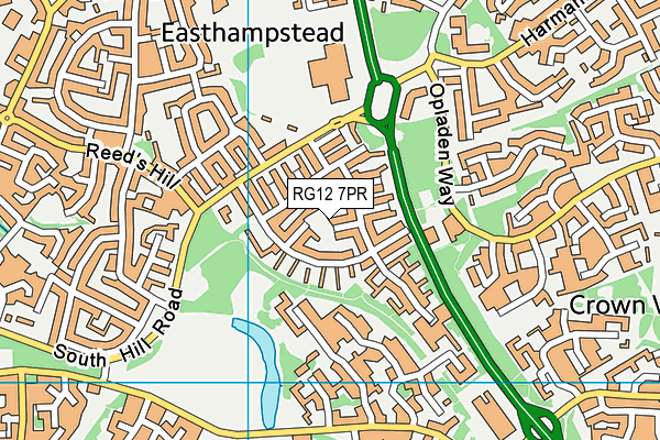 RG12 7PR map - OS VectorMap District (Ordnance Survey)