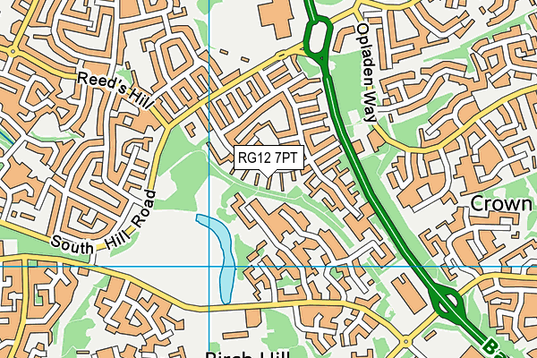 RG12 7PT map - OS VectorMap District (Ordnance Survey)