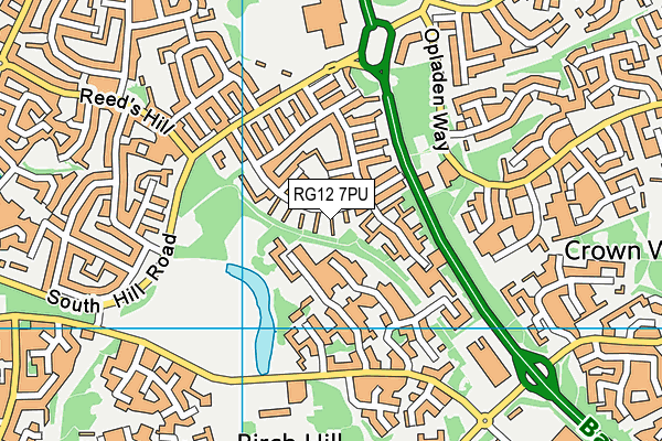 RG12 7PU map - OS VectorMap District (Ordnance Survey)