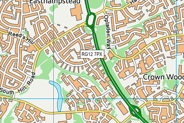 RG12 7PX map - OS VectorMap District (Ordnance Survey)