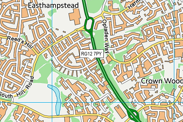 RG12 7PY map - OS VectorMap District (Ordnance Survey)