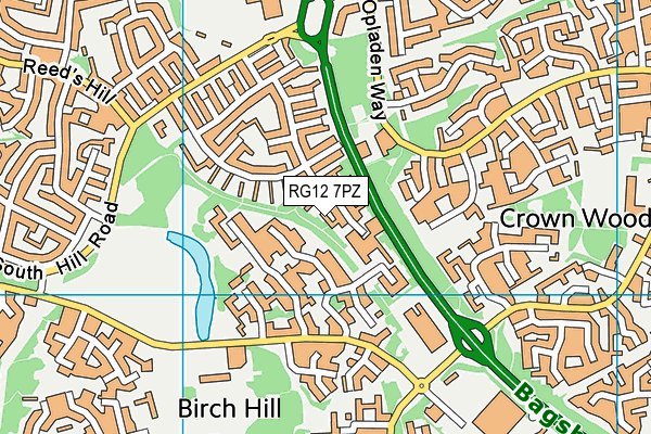 RG12 7PZ map - OS VectorMap District (Ordnance Survey)