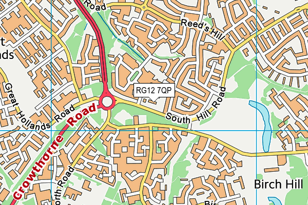 RG12 7QP map - OS VectorMap District (Ordnance Survey)