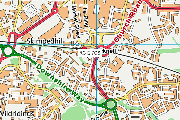 RG12 7QS map - OS VectorMap District (Ordnance Survey)