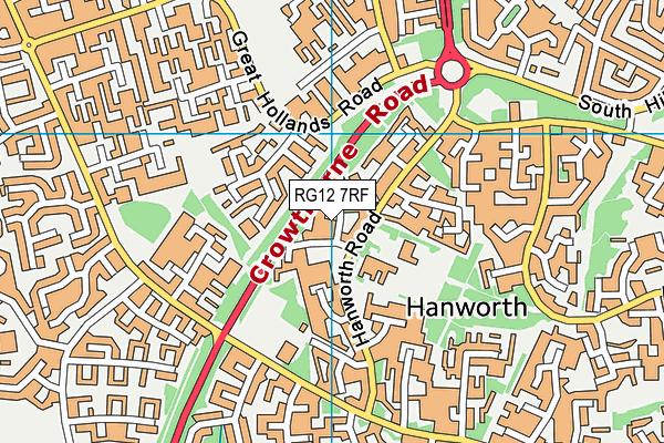 RG12 7RF map - OS VectorMap District (Ordnance Survey)