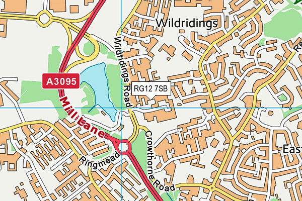 RG12 7SB map - OS VectorMap District (Ordnance Survey)