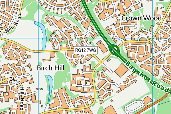 RG12 7WG map - OS VectorMap District (Ordnance Survey)