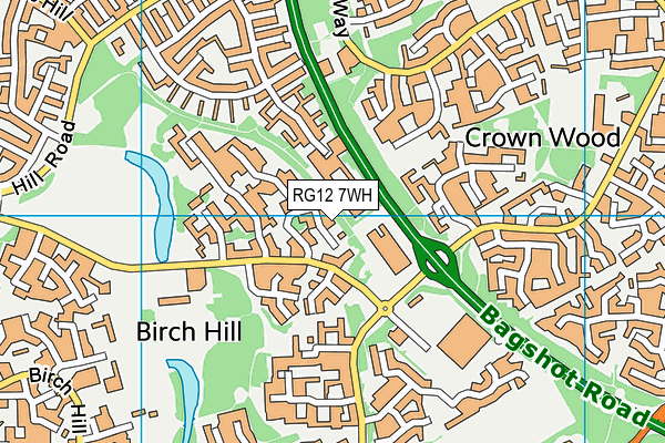 RG12 7WH map - OS VectorMap District (Ordnance Survey)