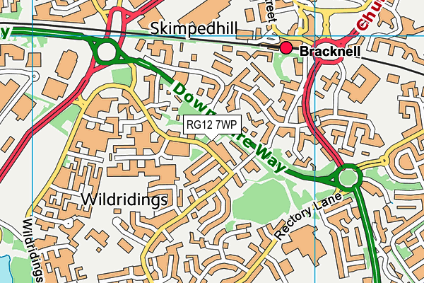 RG12 7WP map - OS VectorMap District (Ordnance Survey)