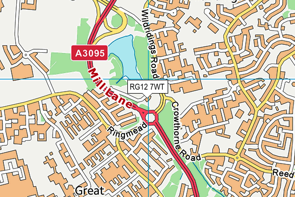 RG12 7WT map - OS VectorMap District (Ordnance Survey)