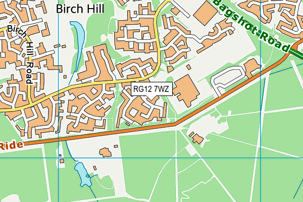 RG12 7WZ map - OS VectorMap District (Ordnance Survey)