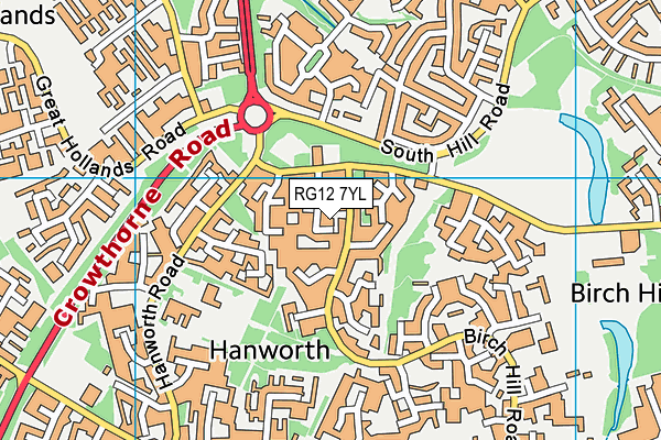 RG12 7YL map - OS VectorMap District (Ordnance Survey)