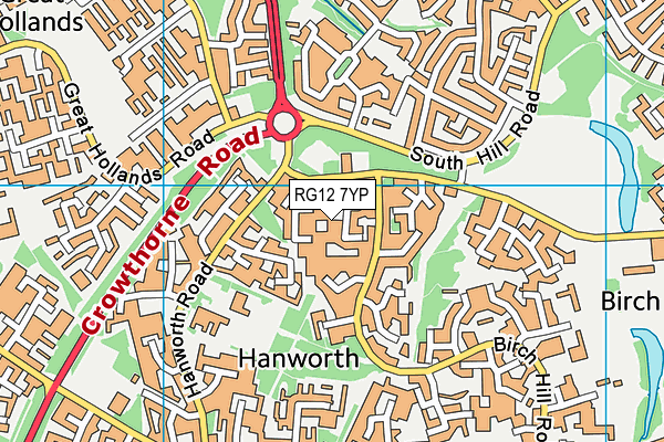 RG12 7YP map - OS VectorMap District (Ordnance Survey)