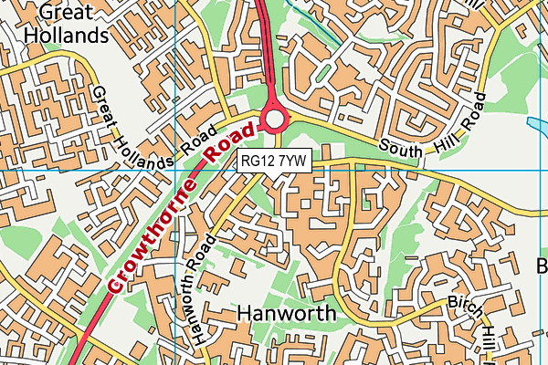 RG12 7YW map - OS VectorMap District (Ordnance Survey)