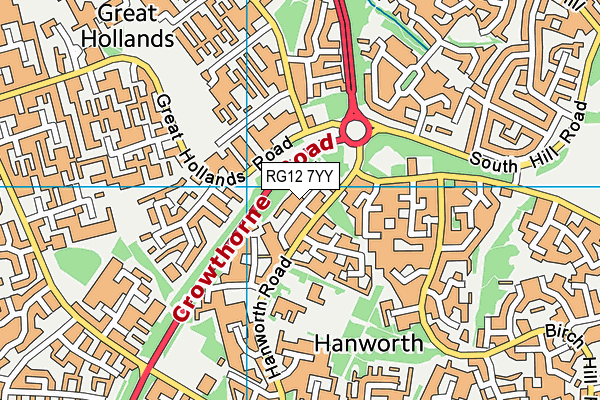 RG12 7YY map - OS VectorMap District (Ordnance Survey)