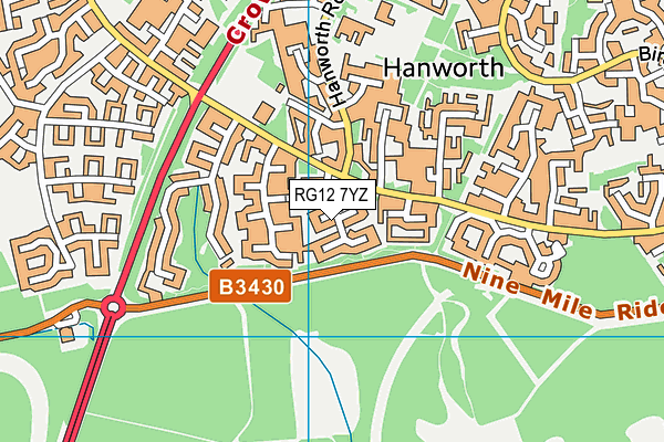 RG12 7YZ map - OS VectorMap District (Ordnance Survey)