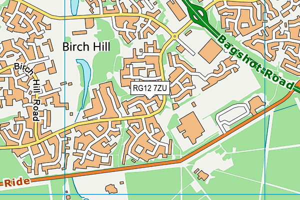 RG12 7ZU map - OS VectorMap District (Ordnance Survey)