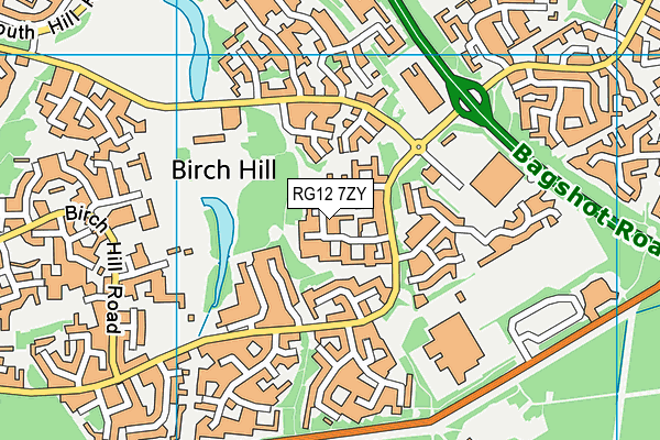 RG12 7ZY map - OS VectorMap District (Ordnance Survey)