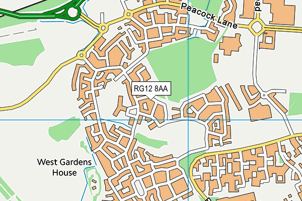 RG12 8AA map - OS VectorMap District (Ordnance Survey)